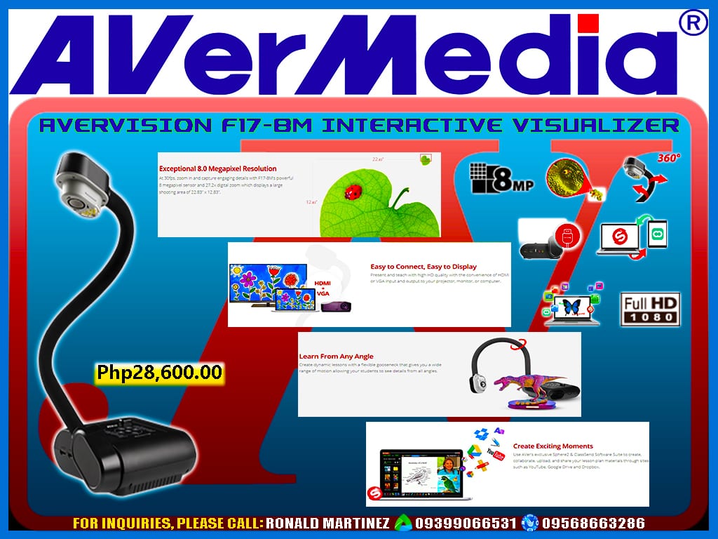 AVerVision F17-8M PORTABLE FLEXARM DOCUMENT CAMERA