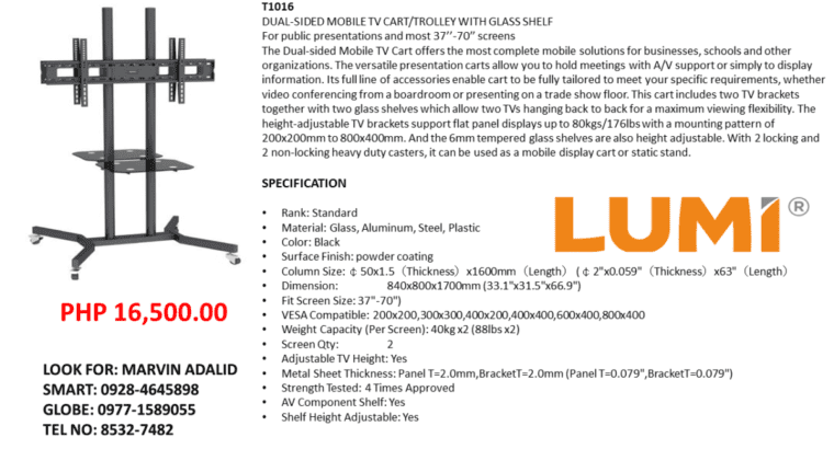 Lumi TV Cart/Troller Heavy Duty