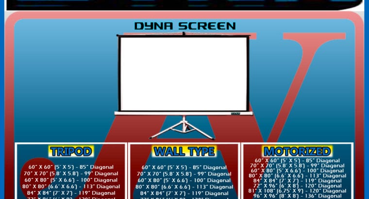 TRIPOD SCREEN, PROJECTOR SCREEN, STAND SCREEN, DYN