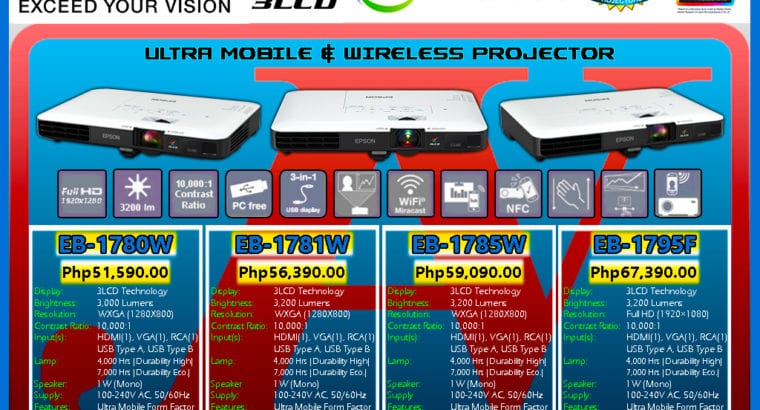 Epson EB-1780W Wireless/Ultra-Mobile LCD Projector