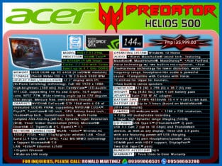 Laptop ACER PREDATOR HELIOS 500 CORE i7 – PH517-51