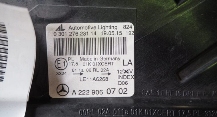 MERCEDES BENZ W222 S400 2017 XENON HEADLAMPS