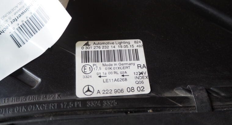 MERCEDES BENZ W222 S400 2017 XENON HEADLAMPS