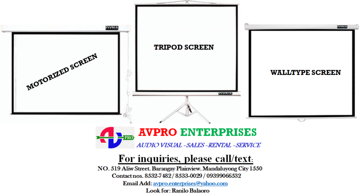 Dyna Motorized Projector ScreenTripodManual Wall P