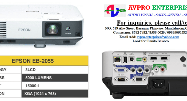 Epson EB-2055 5000 ANSI Lumens LCD Projector