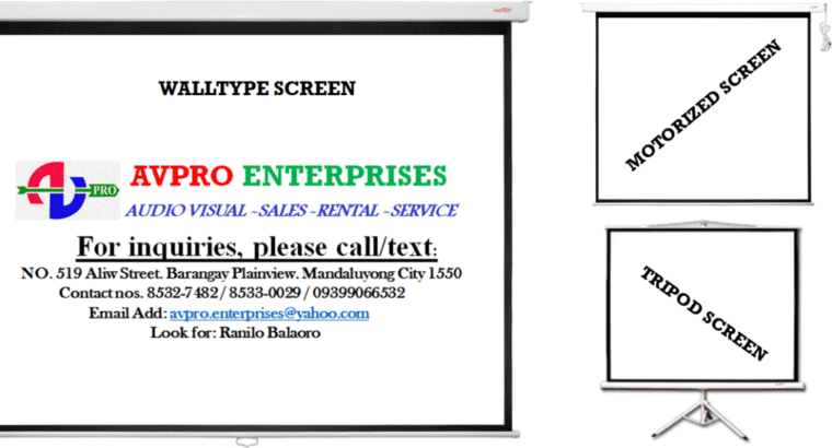 VIEWTECH PROJECTOR SCREEN